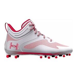 Under Armour Men's Command MC Mid Lacrosse Cleats White/Red SZ 11.5 3025639101 W